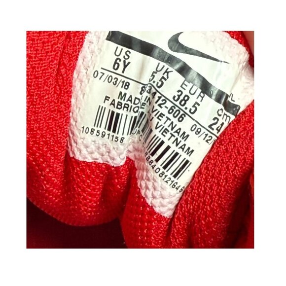 Nike Air Max 90 Leather GS University Red Sneakers 833412-606 Size 6Y Womans 7.5 - Picture 7 of 8